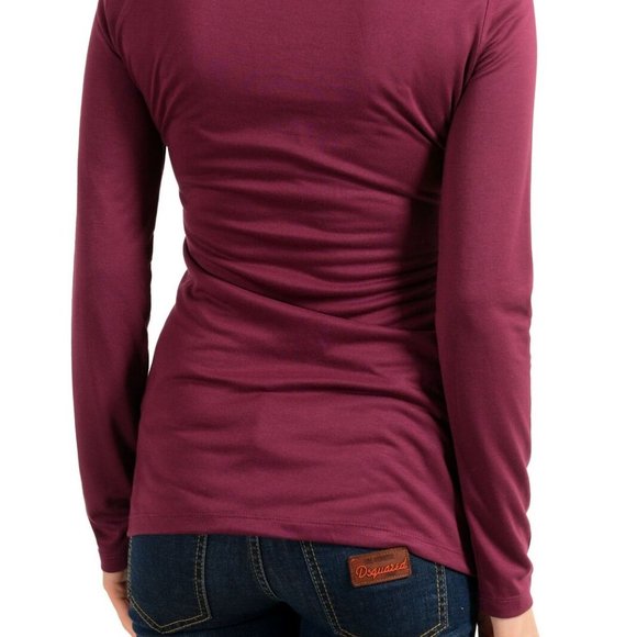 Versace Jeans Women's Burgundy Crewneck Top - Picture 5 of 5